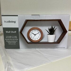 True Living Brown Wall Shelf with Mounting Hardware 13.4 x 7.1 inch